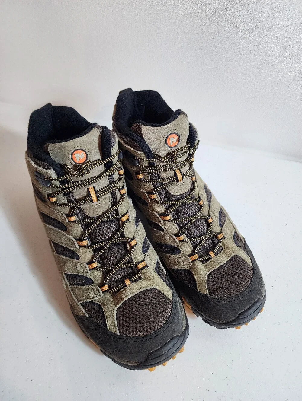 Merrell Mid Moab 2 J06045 Mid Ventilator Brown Suede Hiking Boots Men's US 12